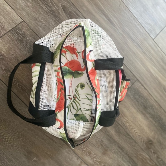 Beach Bag Tote,2 in 1 Insulated Folding Beach Bags - tropical flamingo 🦩 - Picture 12 of 12